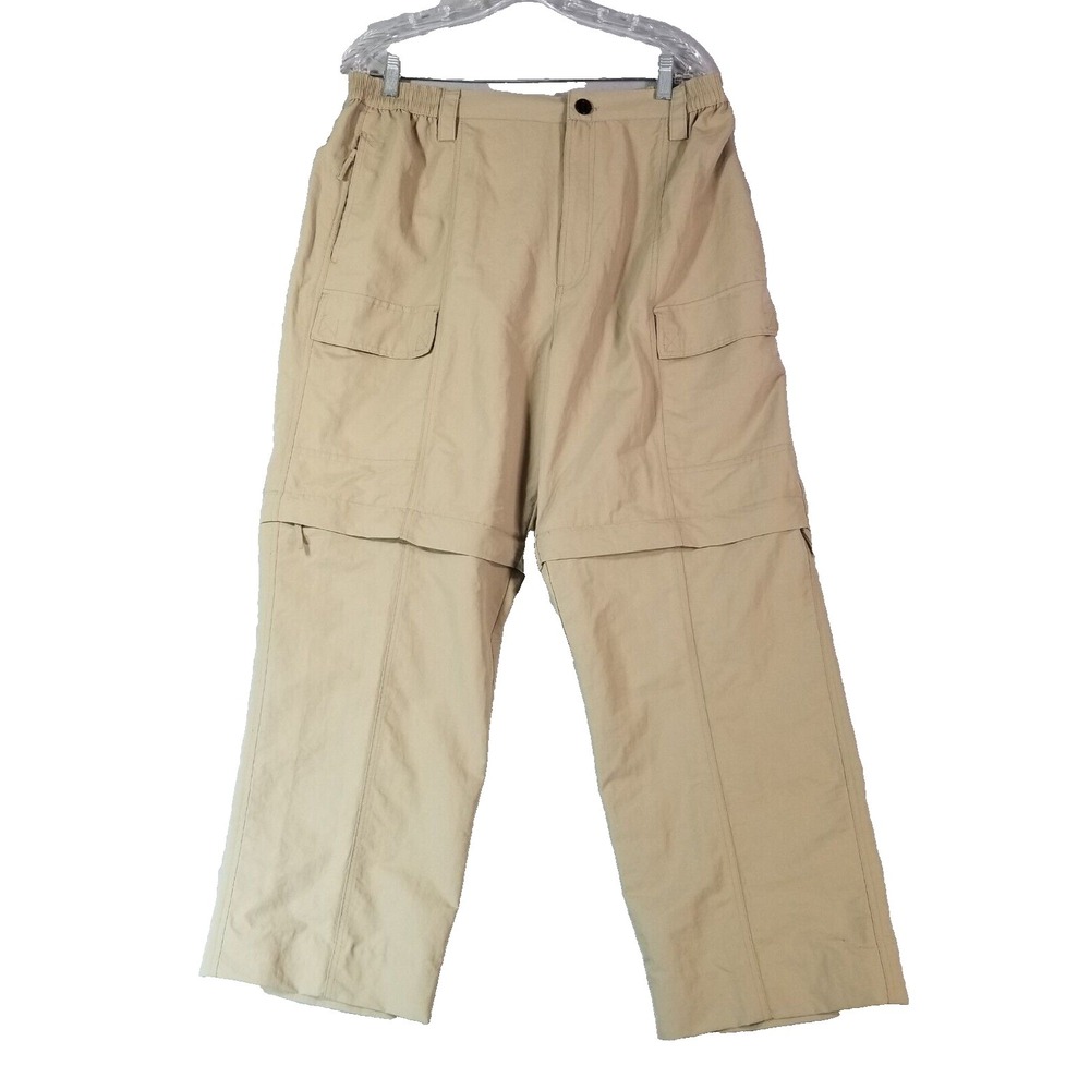 Reel Legends cargo hiking pants shorts combo men's 30X 29 beige Dri-Fit outdoor